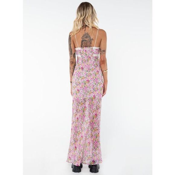 NWT Princess Polly Emily Maxi Dress Pink Floral - Picture 4 of 15